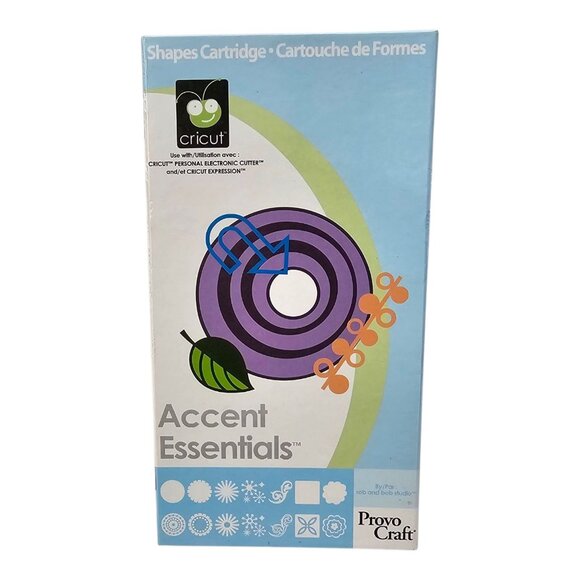 Cricut Provo Craft Shapes Cartridge Accent Essentials Link Status Unknown - Picture 1 of 11